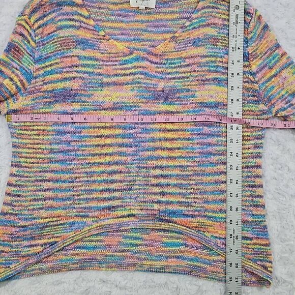 Johnny Becca Womens Size Medium Space Dye Cropped Slub Knit Sweater Boho Chic - Picture 5 of 6